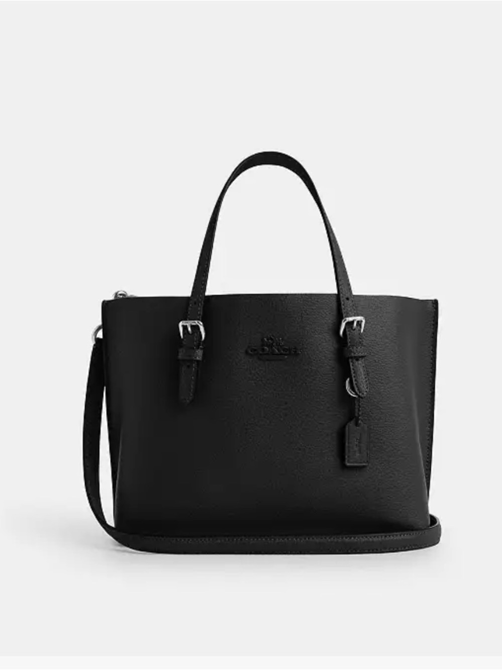 Coach Black Pebbled Leather Tote with Removable Crossbody Strap - Picture 1 of 12